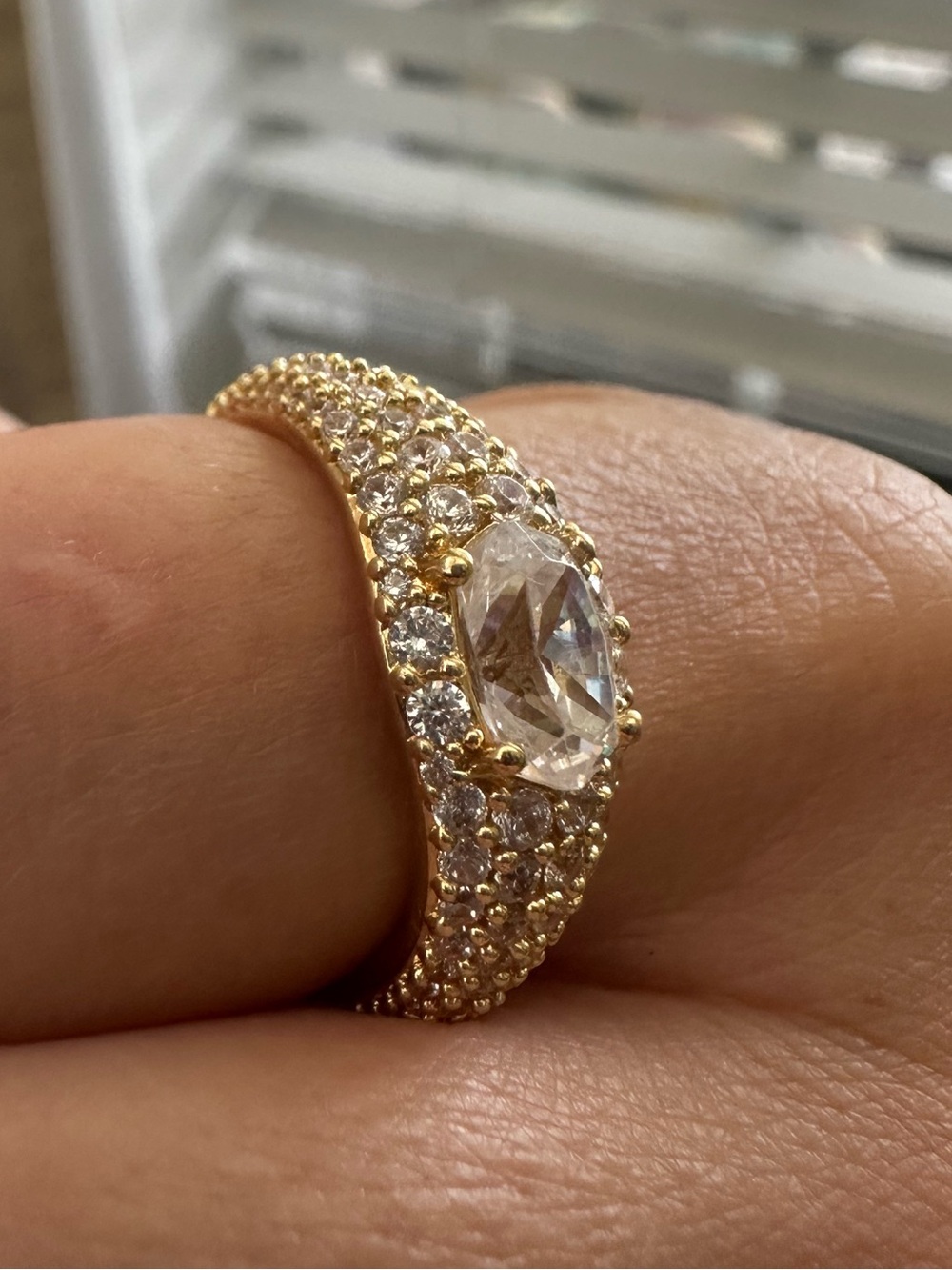 Kendra Scott Gold-Tone Marquise Clear Crystal Ring